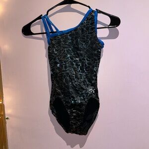 Dark bluee cheetah leotard